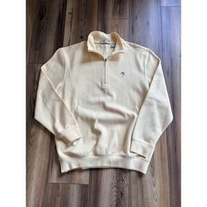 Biscayne Bay Quarterzip Pullover Yellow Men Large Golf Cotton Blend Beach Casual